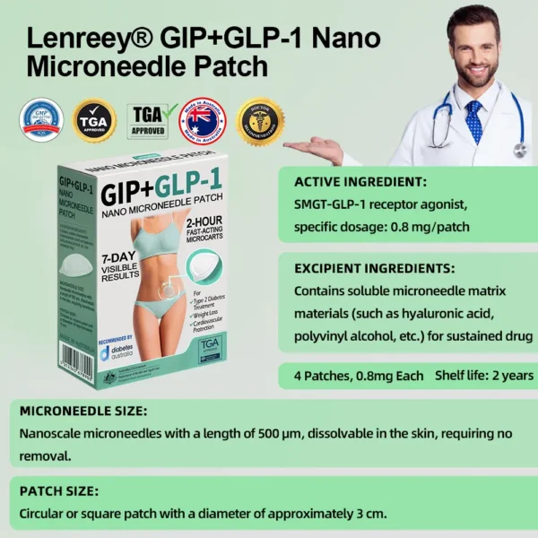 Lenreey® GIP+GLP-1 Nano Microneedle Patch